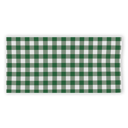 Green And White Buffalo Check Print Beach Towel