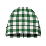Green And White Buffalo Check Print Beanie