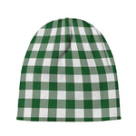 Green And White Buffalo Check Print Beanie
