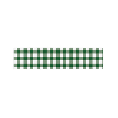 Green And White Buffalo Check Print Bed Runner