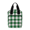Green And White Buffalo Check Print Bible Tote Bag