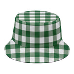 Green And White Buffalo Check Print Bucket Hat