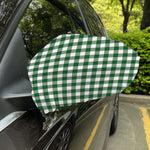 Green And White Buffalo Check Print Car Side Mirror Covers