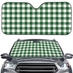 Green And White Buffalo Check Print Car Windshield Sun Shade