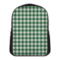 Green And White Buffalo Check Print Casual Backpack