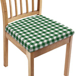 Green And White Buffalo Check Print Chair Cushion Cover