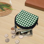 Green And White Buffalo Check Print Coin Purse