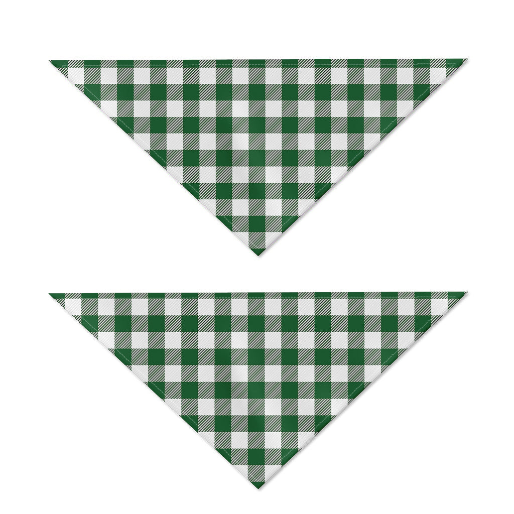 Green And White Buffalo Check Print Dog Bandana