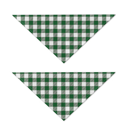 Green And White Buffalo Check Print Dog Bandana
