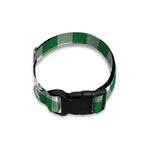 Green And White Buffalo Check Print Dog Collar