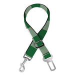 Green And White Buffalo Check Print Dog Seat Belt