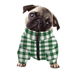 Green And White Buffalo Check Print Dog Zip Up Jacket