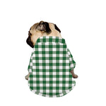 Green And White Buffalo Check Print Dog Zip Up Jacket