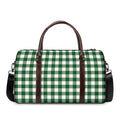 Green And White Buffalo Check Print Duffel Bag