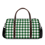 Green And White Buffalo Check Print Duffle Bag