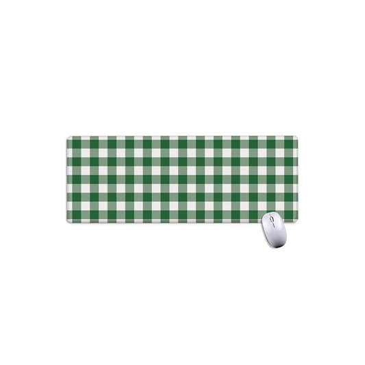 Green And White Buffalo Check Print Extended Mouse Pad