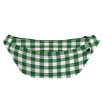 Green And White Buffalo Check Print Fanny Pack