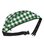 Green And White Buffalo Check Print Fanny Pack