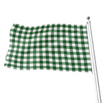 Green And White Buffalo Check Print Flag