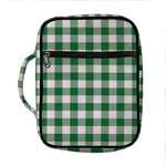 Green And White Buffalo Check Print Front Pocket Bible Bag