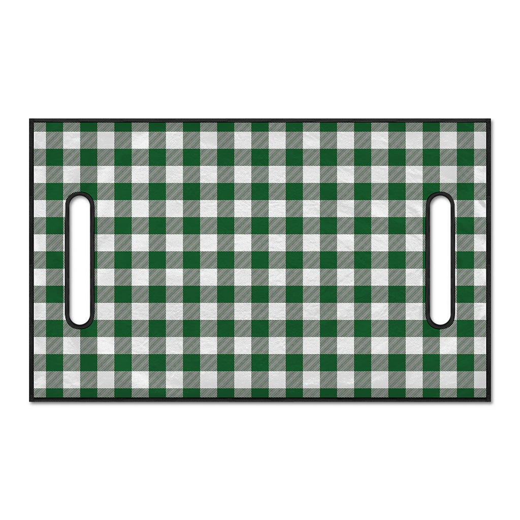 Green And White Buffalo Check Print Golf Cart Seat Cover