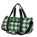 Green And White Buffalo Check Print Gym Bag