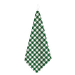 Green And White Buffalo Check Print Hand Towel