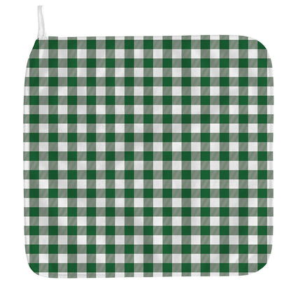 Green And White Buffalo Check Print Hand Towel