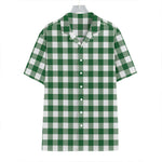Green And White Buffalo Check Print Hawaiian Shirt