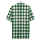 Green And White Buffalo Check Print Hawaiian Shirt