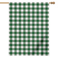 Green And White Buffalo Check Print House Flag