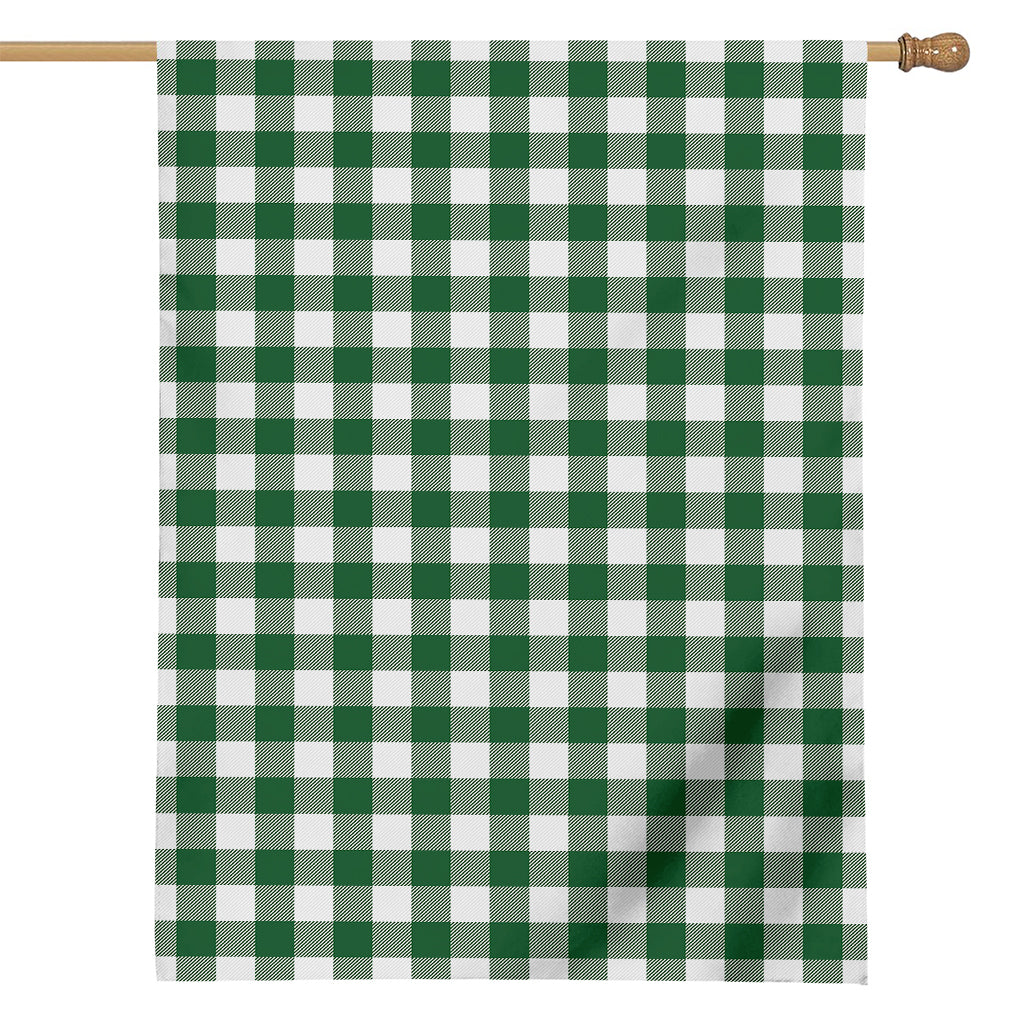 Green And White Buffalo Check Print House Flag