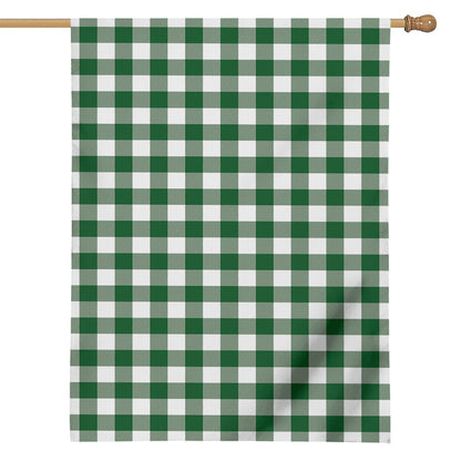 Green And White Buffalo Check Print House Flag