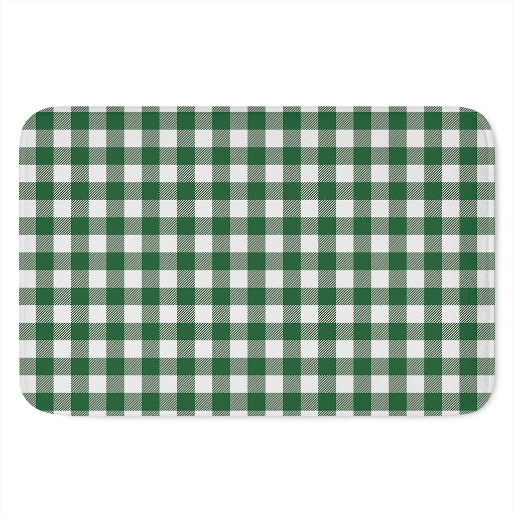 Green And White Buffalo Check Print Indoor Door Mat