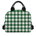 Green And White Buffalo Check Print Insulated Lunch Bag