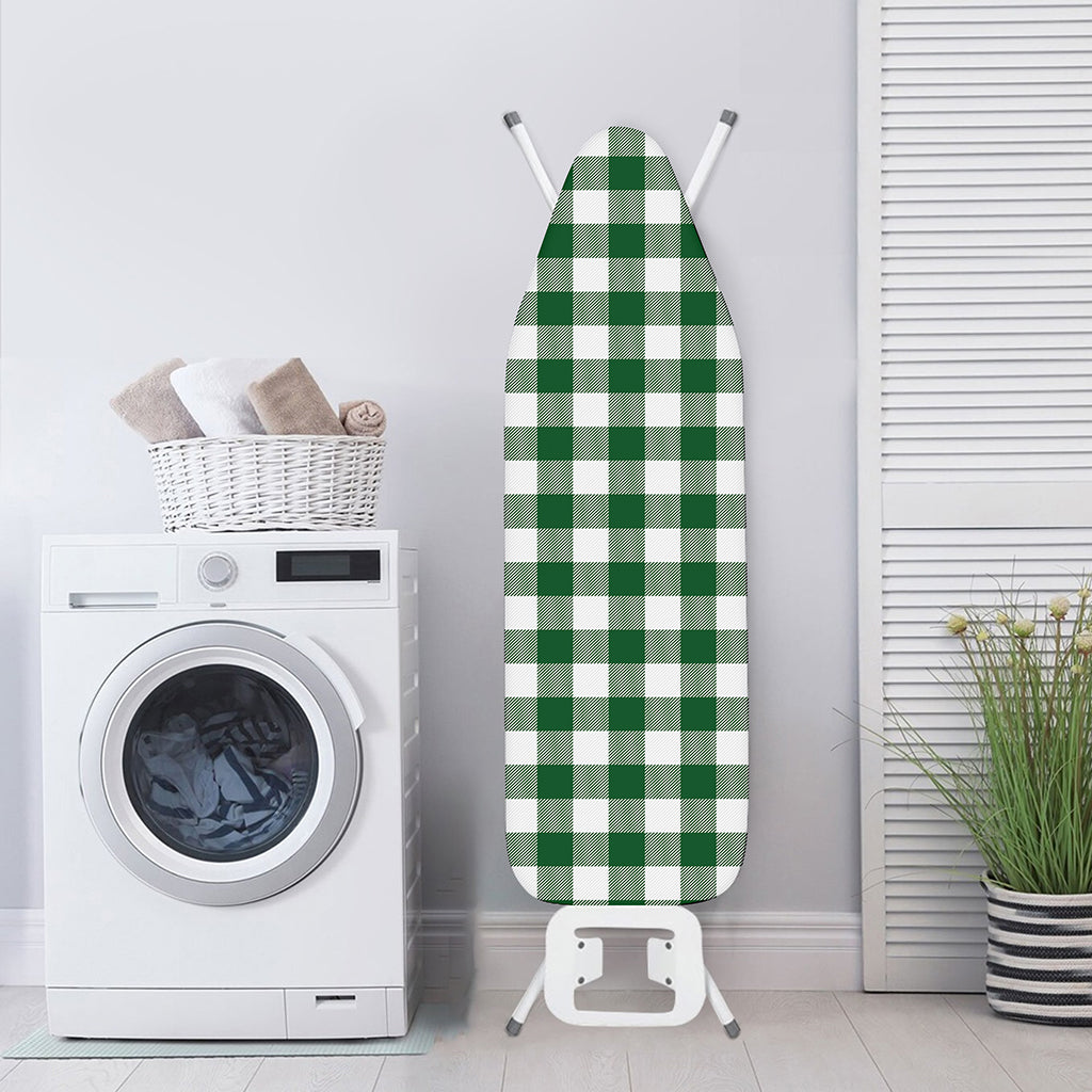 Green And White Buffalo Check Print Ironing Board Cover
