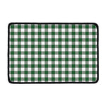 Green And White Buffalo Check Print Kitchen Mat