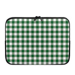 Green And White Buffalo Check Print Laptop Sleeve