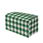Green And White Buffalo Check Print Leather Tissue Box Cover
