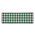Green And White Buffalo Check Print Long Kitchen Mat