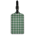 Green And White Buffalo Check Print Luggage Tag
