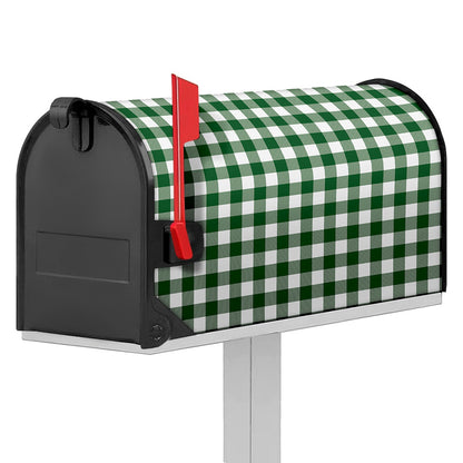Green And White Buffalo Check Print Mailbox Cover