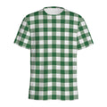 Green And White Buffalo Check Print Men's Athletic T-Shirt