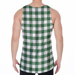 Green And White Buffalo Check Print Men's Velvet Tank Top