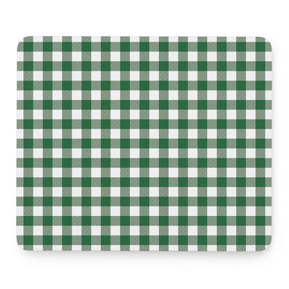 Green And White Buffalo Check Print Mouse Pad