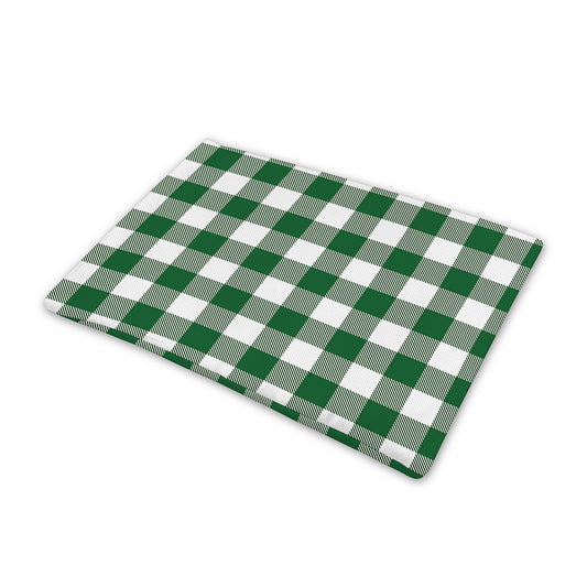 Green And White Buffalo Check Print Pet Cooling Mat Cover