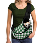 Green And White Buffalo Check Print Pet Sling Carrier