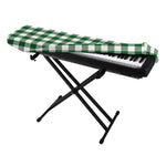 Green And White Buffalo Check Print Piano Keyboard Cover