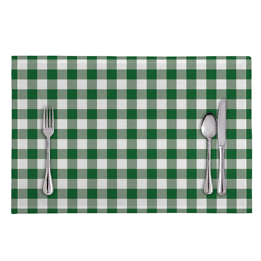 Green And White Buffalo Check Print Placemat
