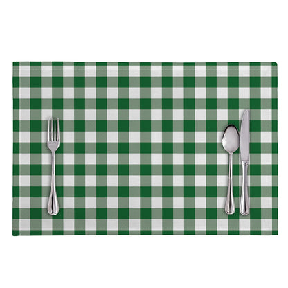 Green And White Buffalo Check Print Placemat